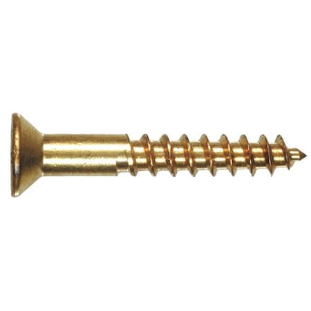 Hillman Wood Screw, #12, 1 1/2 inch, Brass Flat Head 78563